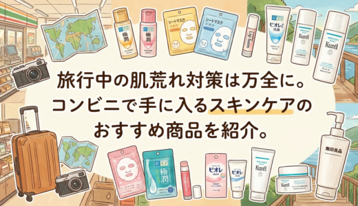 旅行中の肌荒れ対策は万全に。コンビニで手に入るスキンケアのおすすめ商品を紹介。