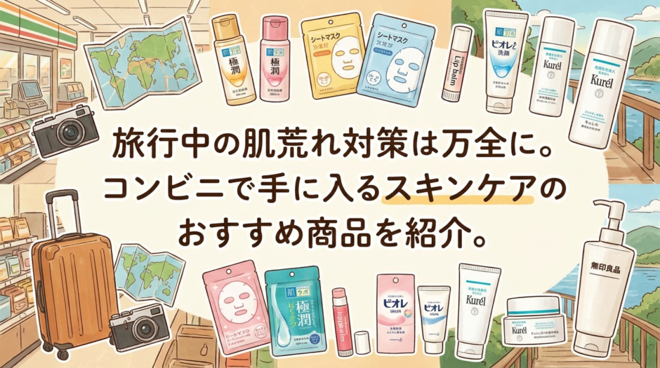 旅行中の肌荒れ対策は万全に。コンビニで手に入るスキンケアのおすすめ商品を紹介。