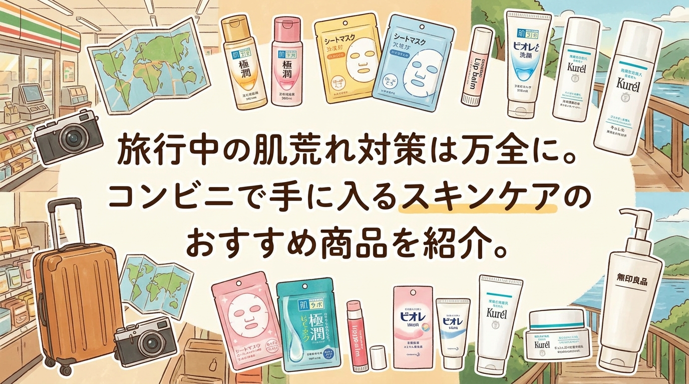 旅行中の肌荒れ対策は万全に。コンビニで手に入るスキンケアのおすすめ商品を紹介。