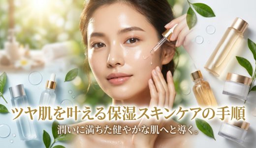 ツヤ肌を叶える保湿スキンケアの手順。潤いに満ちた健やかな肌へと導く。