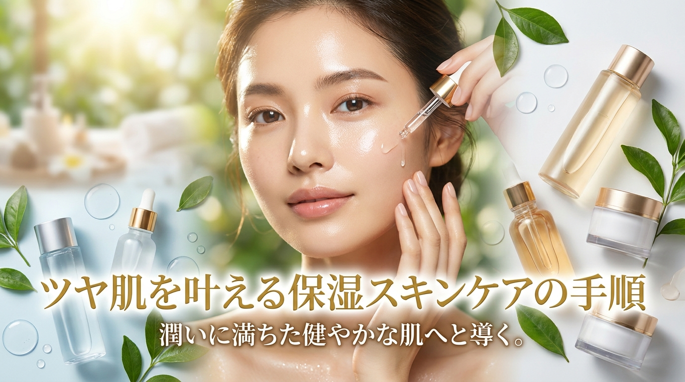ツヤ肌を叶える保湿スキンケアの手順。潤いに満ちた健やかな肌へと導く。